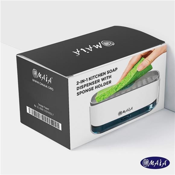 2-in-1 Kitchen Soap Dispenser with Sponge Holder - dishwashing Liquid Dispenser - Picture 3 of 6